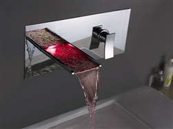 LED Waterfall Bathroom Sink Faucet